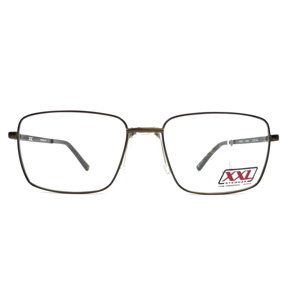 XXL Eyeglasses Frames Stinger BROWN Rectangle Square Wire Rim 57-18-150
